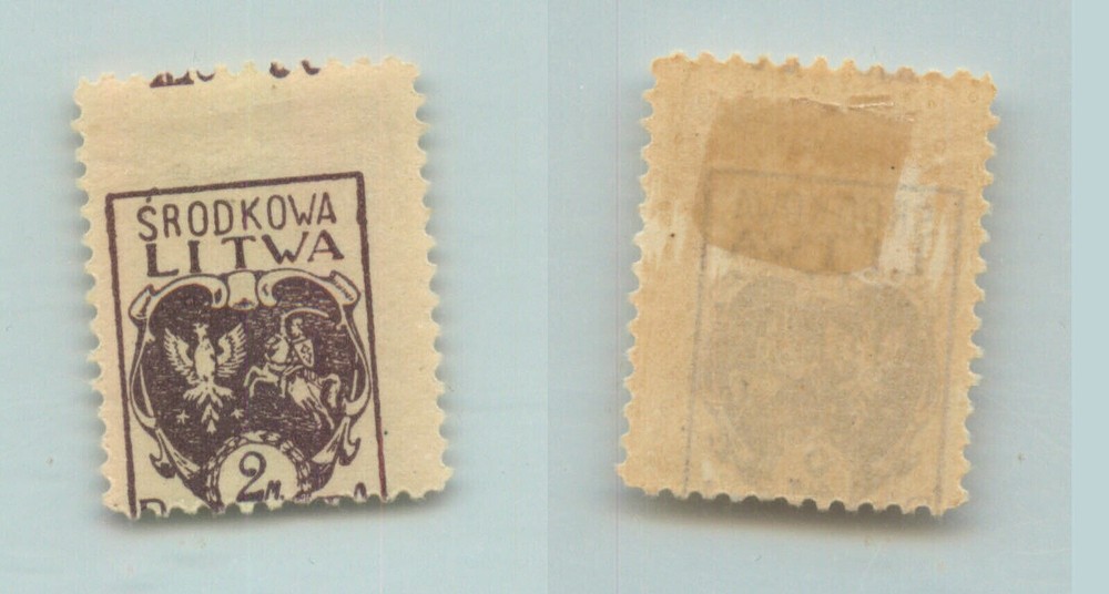 Central Lithuania 🇱🇹 1920 SC 5 mint shifted perforation. rtb3014