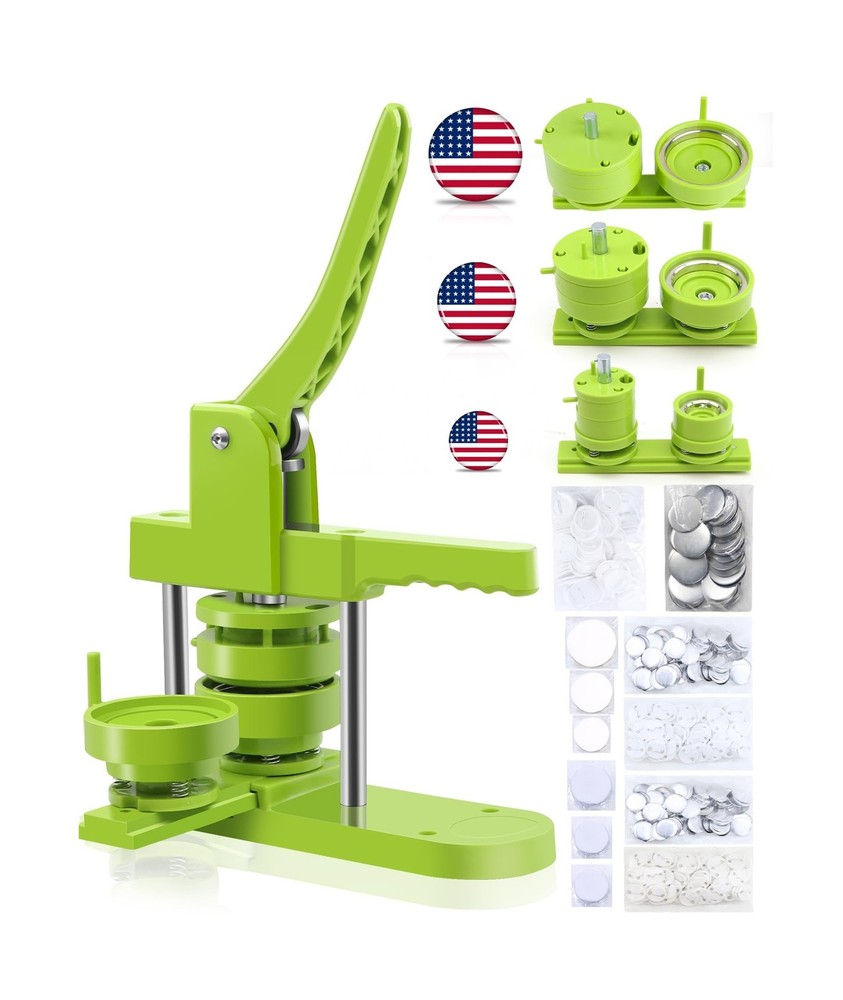 Button Maker Machine Multiple Sizes, Pin Maker Machine 1.25+2.25+3 inch, Inte...