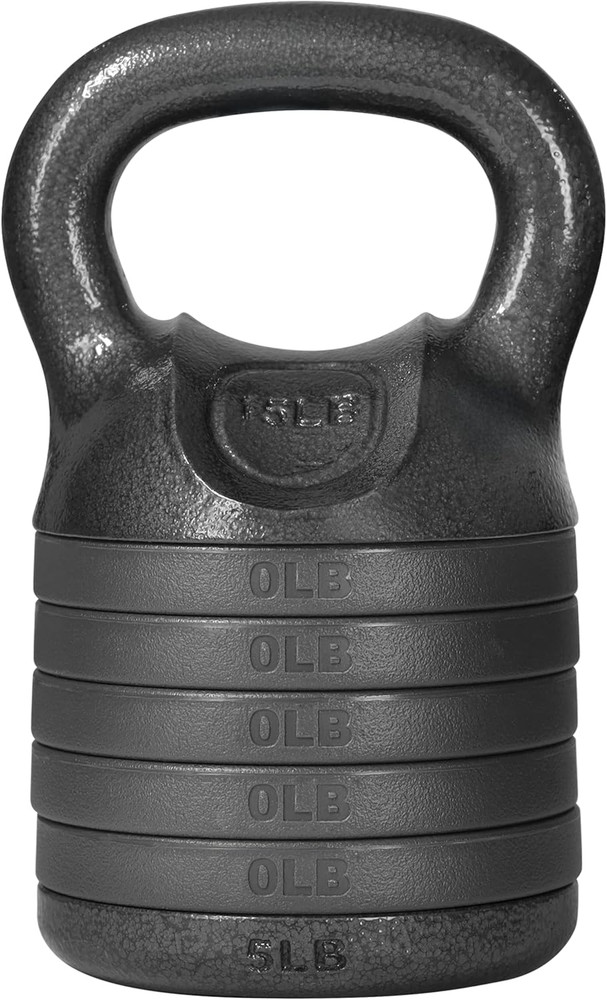Adjustable Kettlebell Set, 20–40 LB Weight Set, Solid Cast Iron Handle with Spac