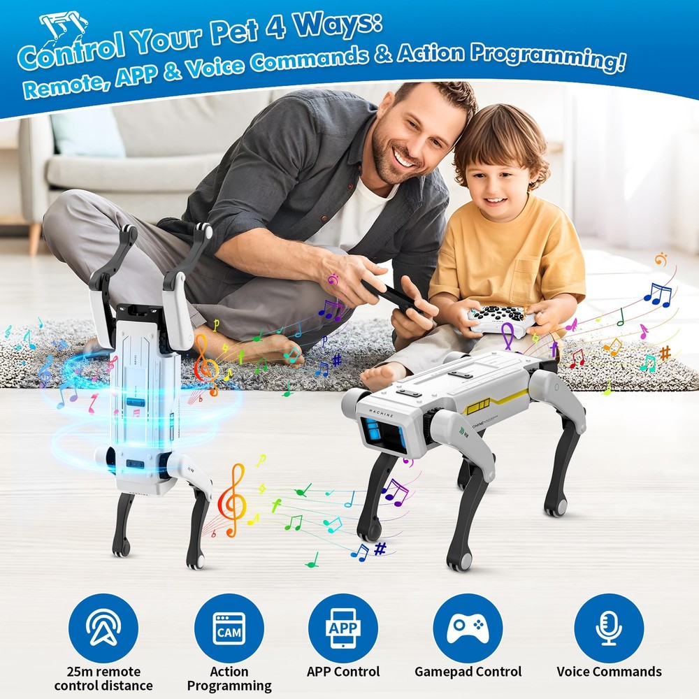 Smart Robot Dog - Interactive STEM Pet with Voice Control, 30+ Actions & APP ...