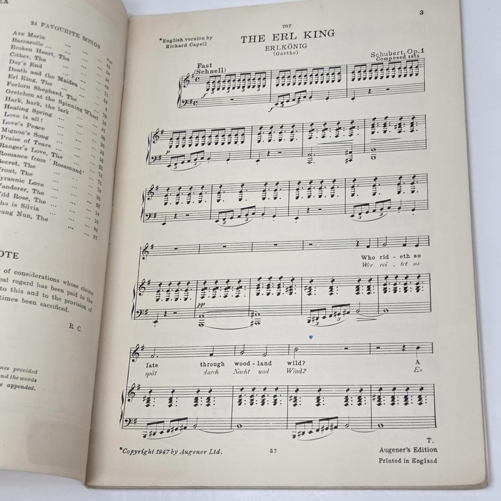 F. Schubert Vocal Works Music Sheet Book