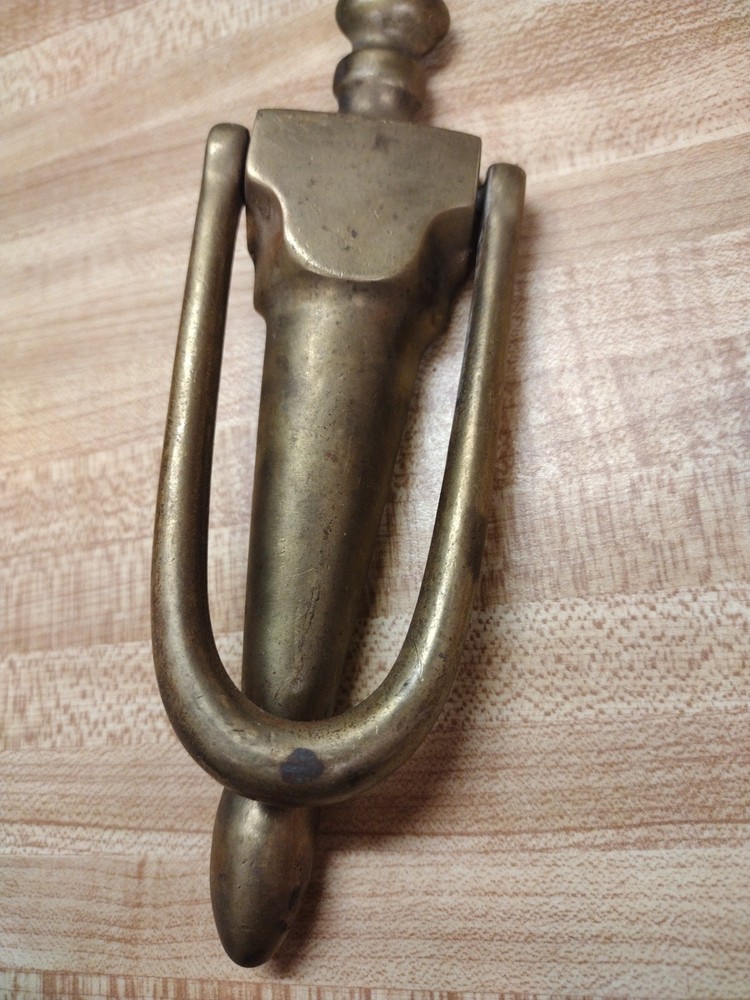 Vtg Solid Brass Door Knocker – Classic Design – 7” Long