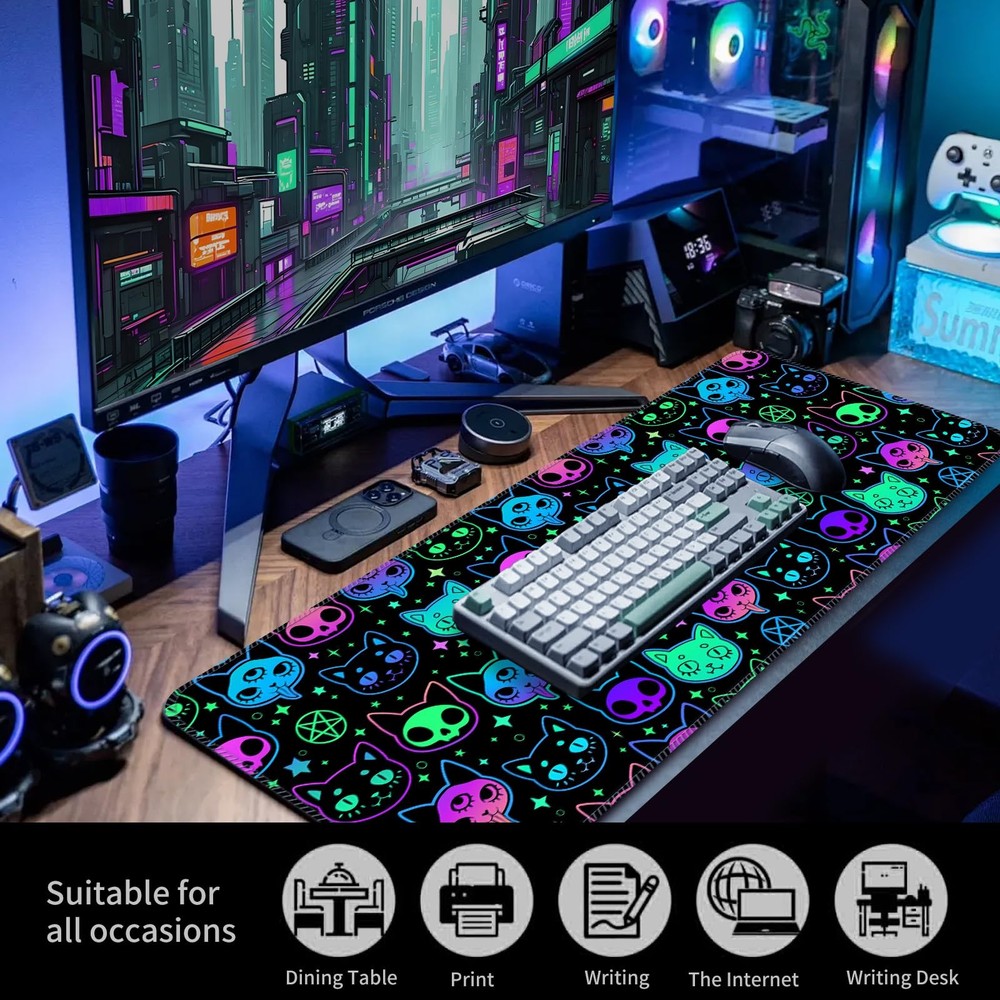 ALTEKO Large Gaming Mouse Pad, Computer Mouse Mat, Funny Desk Pad Protector Deco