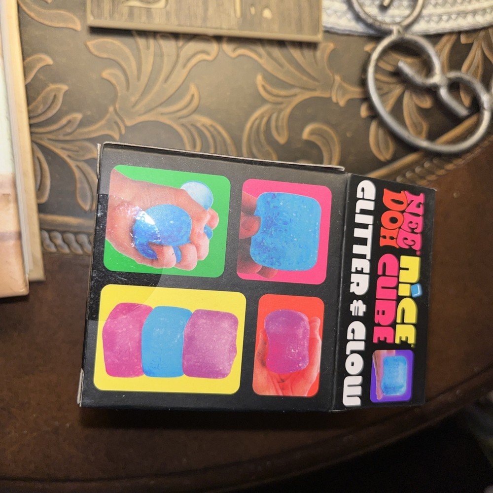 Nee Doh Nice Cube Super Solid Squish Blue Tactile Squeeze Toy