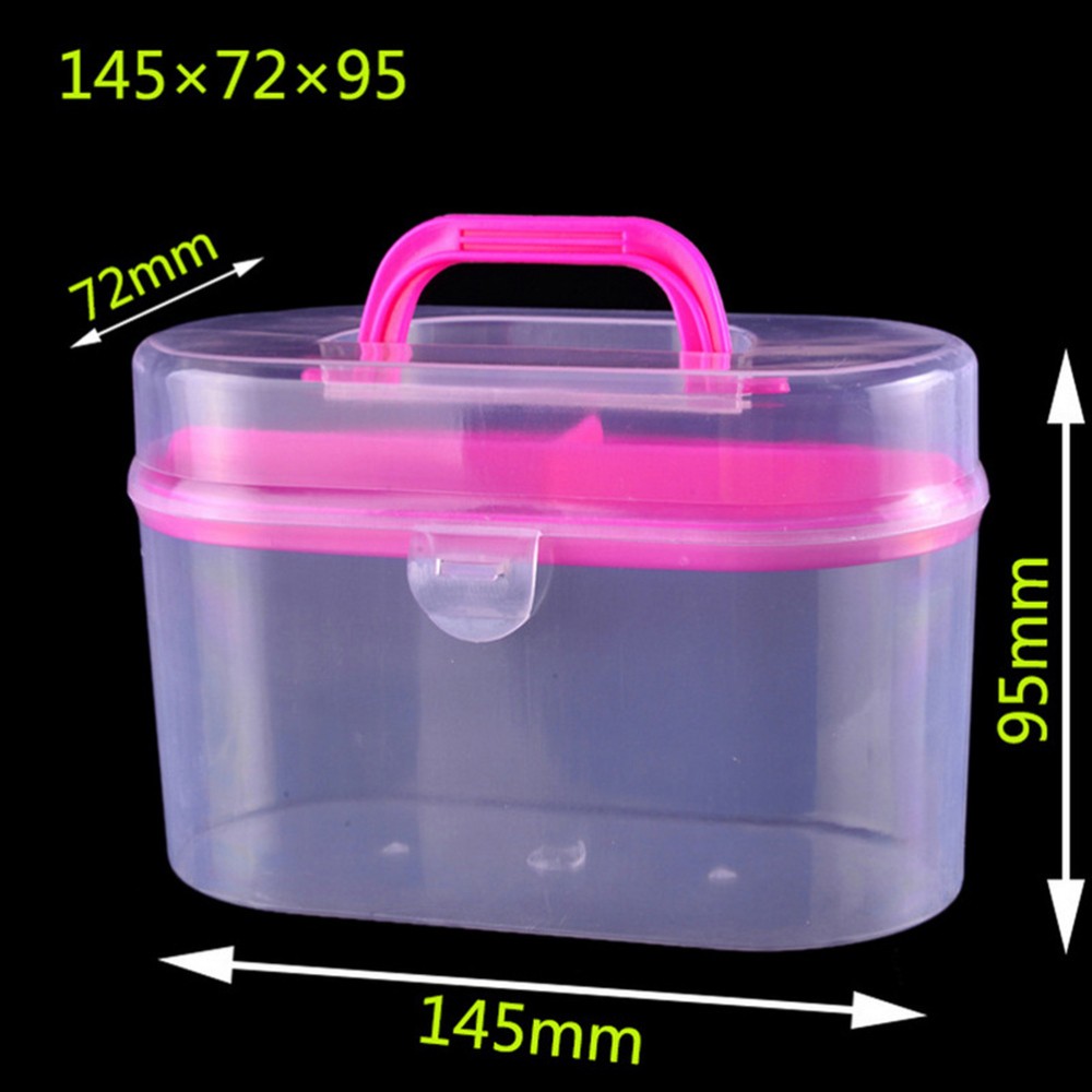 Sewing Supplies Organizer Plastic Portable Container with Handle