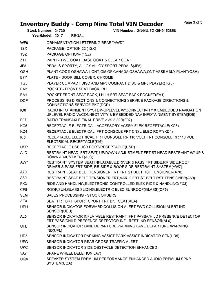 Used Blind Spot Detection System Warning Control Module fits: 2017 Buick Regal D