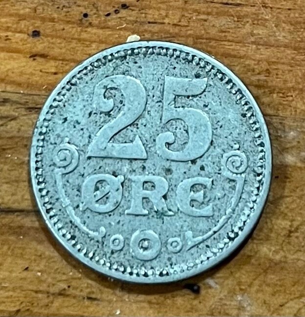 1919 Denmark 25 Ore Coin