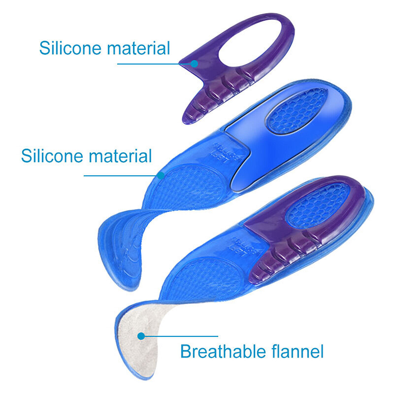 Men Women Silicone Gel Insoles Shock Insoles orthopedic Massaging Shoe Inserts