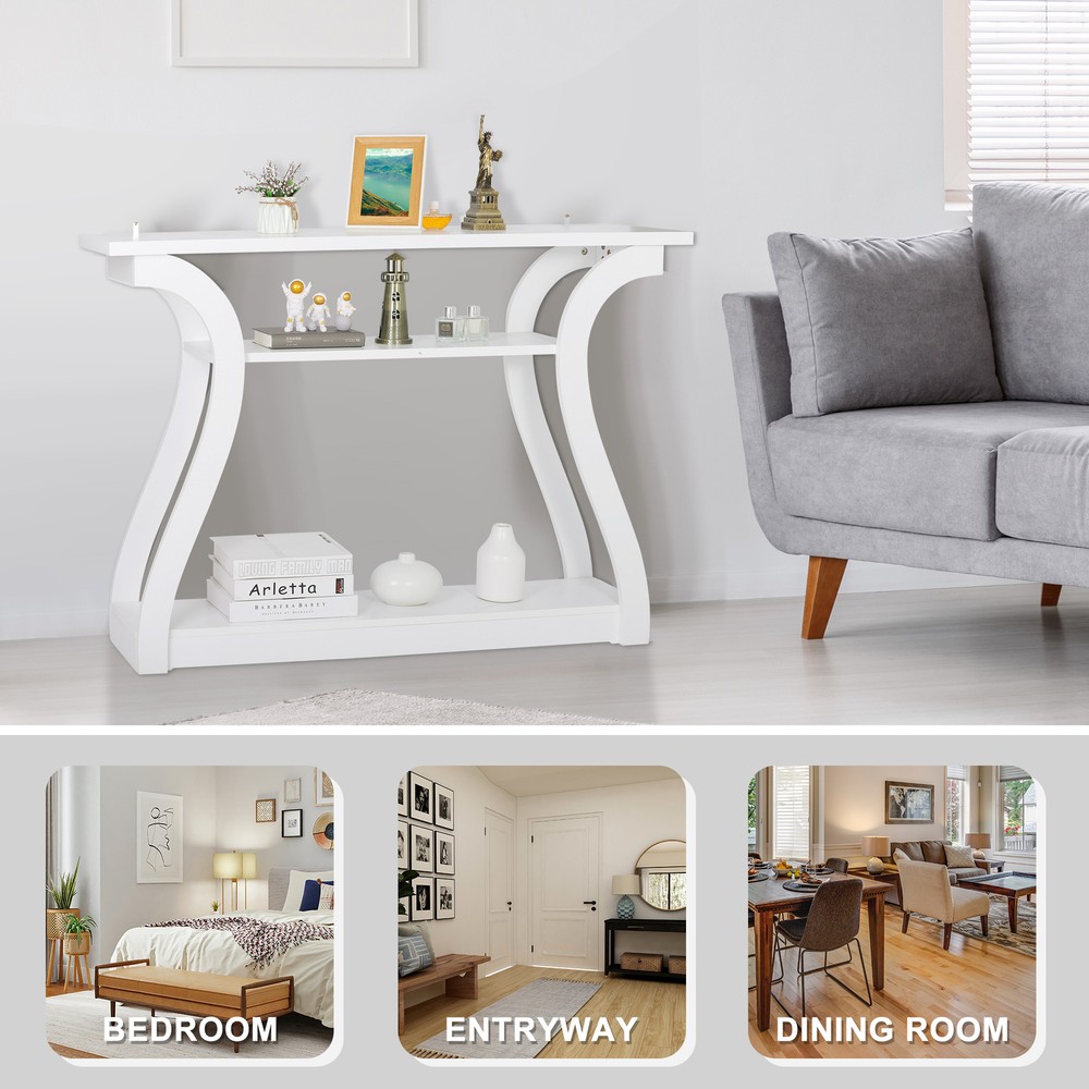 47" Console Table Accent Side Stand Sofa Entryway Hall Display Storage 3 Colors