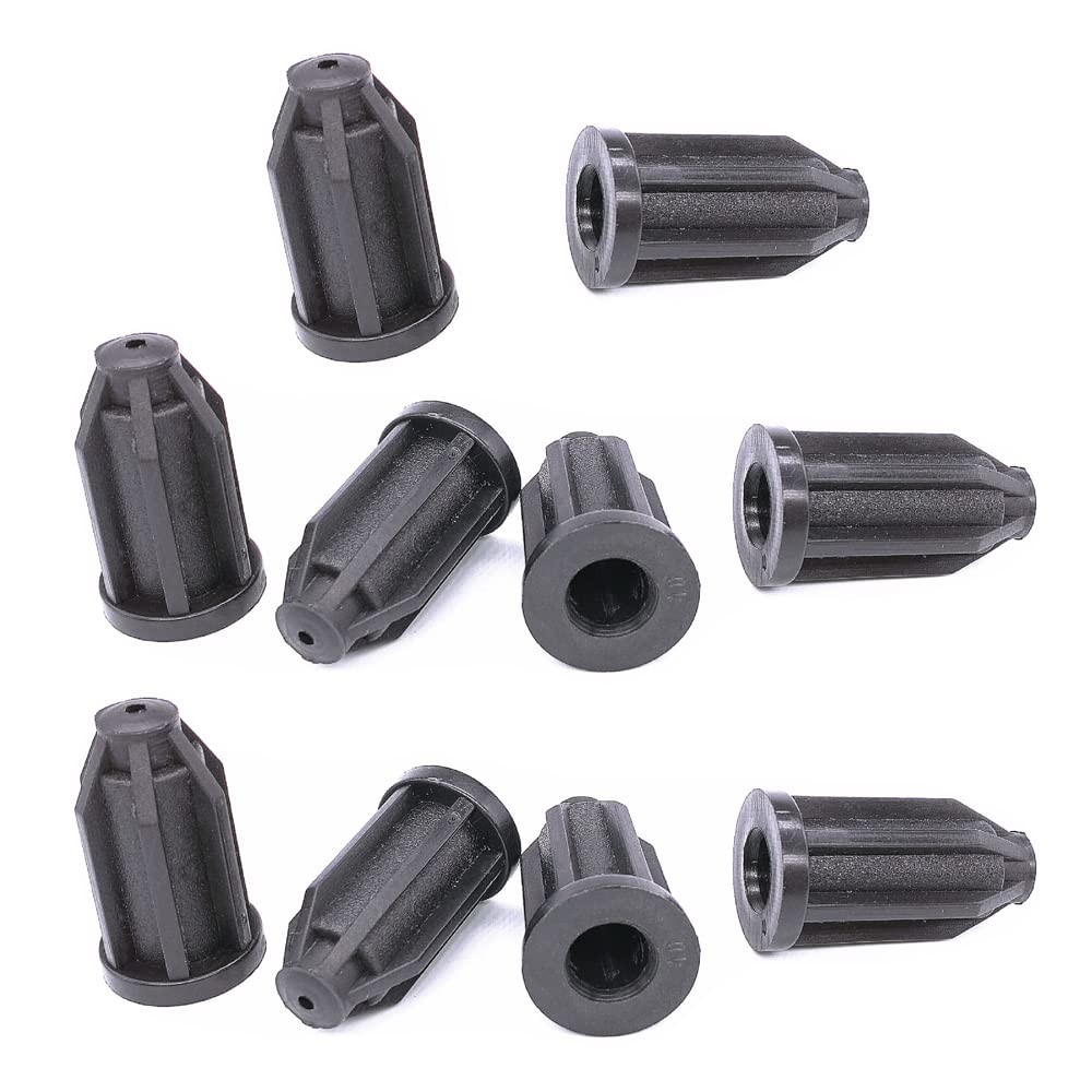 10Pcs Caster Socket Sleeve Round Inserts, Chair Wheel Stem Black