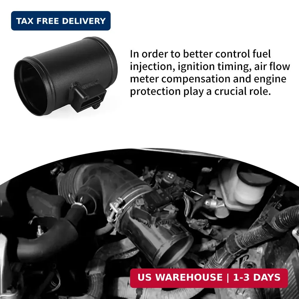 3" MAF Sensor Adapter Air Flow Meter Base Universal Intake Black