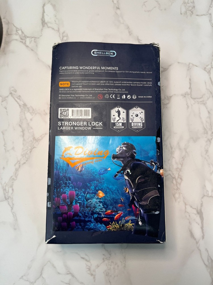 Shellbox Underwater Diving Waterproof Case 2nd Generation 15M Depth Yellow