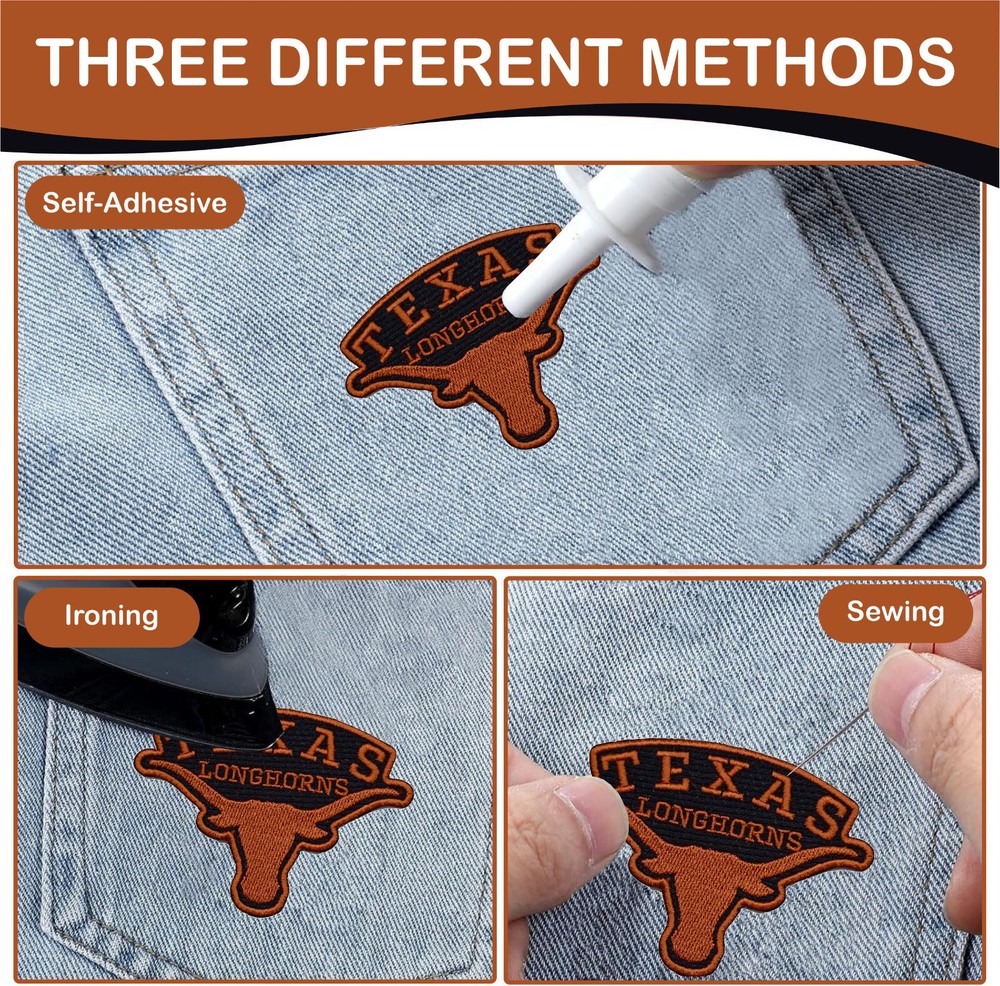 Texas Longhorns NCAA Team Logo Iron On Patch - Sew Patch - Embroidered Patch