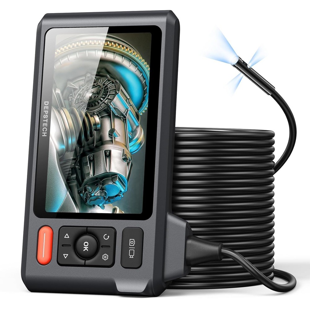 50FT Waterproof Sewer Inspection Camera with Split Screen & Carrying Case