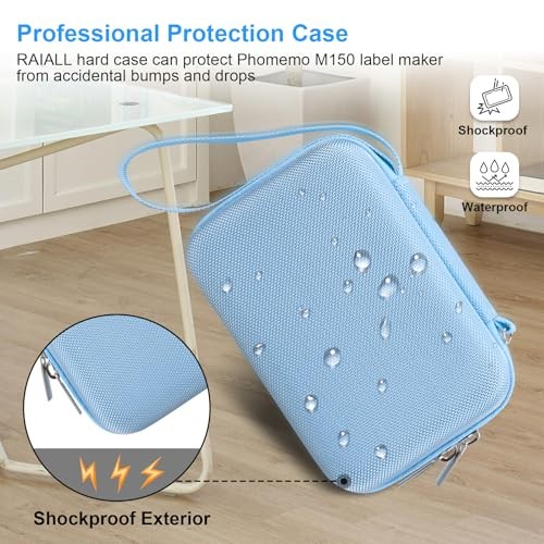 Carrying Case for Phomemo M150 Label Maker Machine, Hard Storage Box for Blue