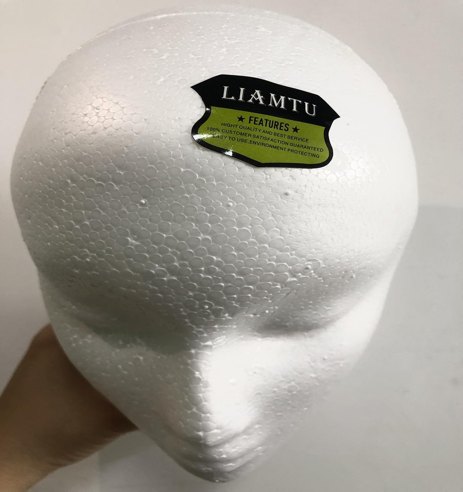 Styrofoam Mannequin Head Model Wig/Hat Display Stand Foam White