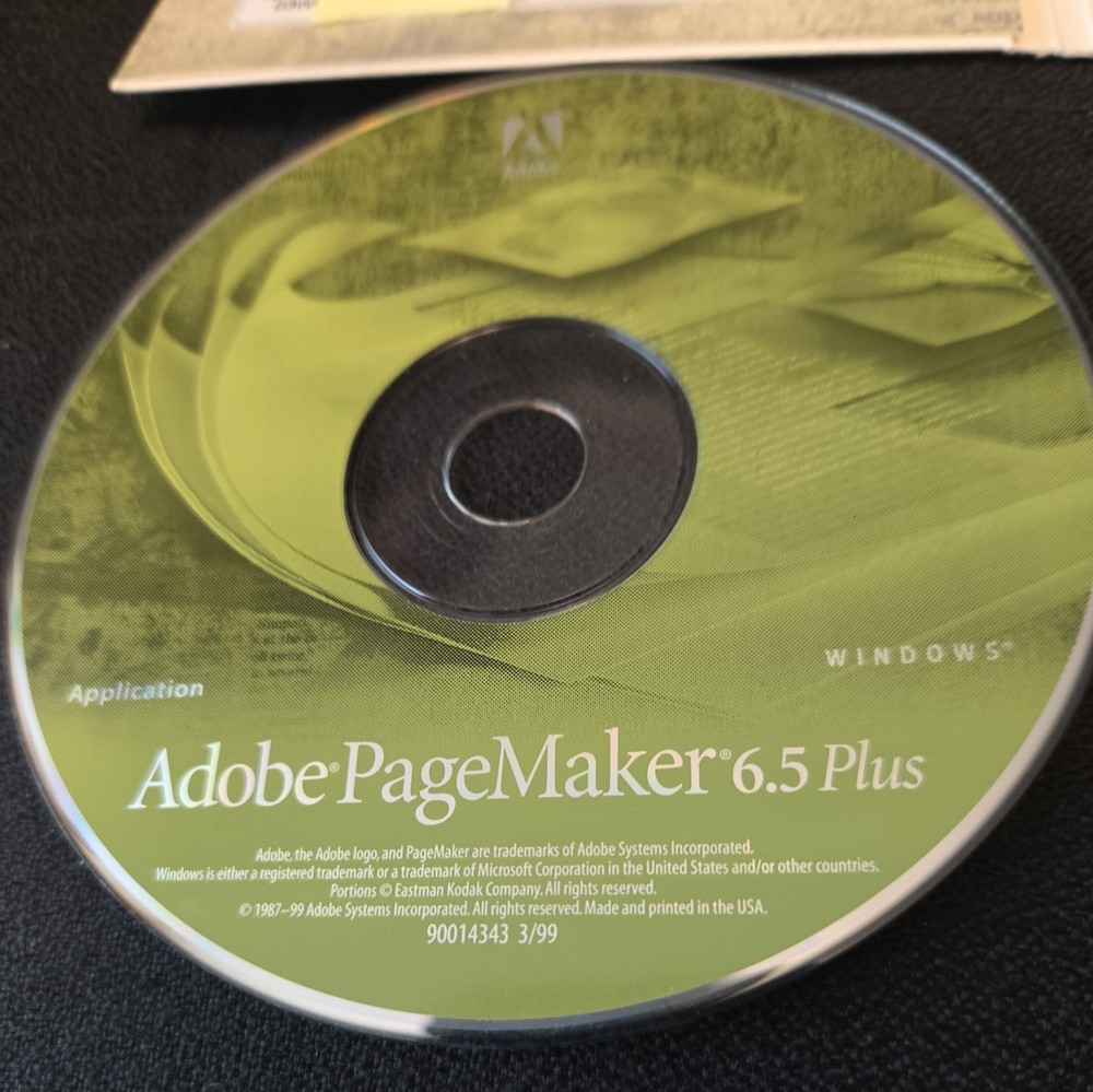 Adobe PageMaker 6.5 Plus Software Business Windows disks with serial #'s