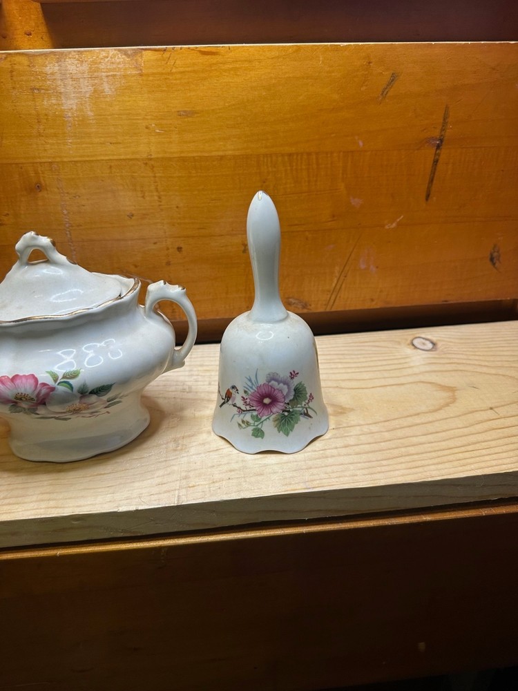 Vintage Sugar Bowl and Servant Bell