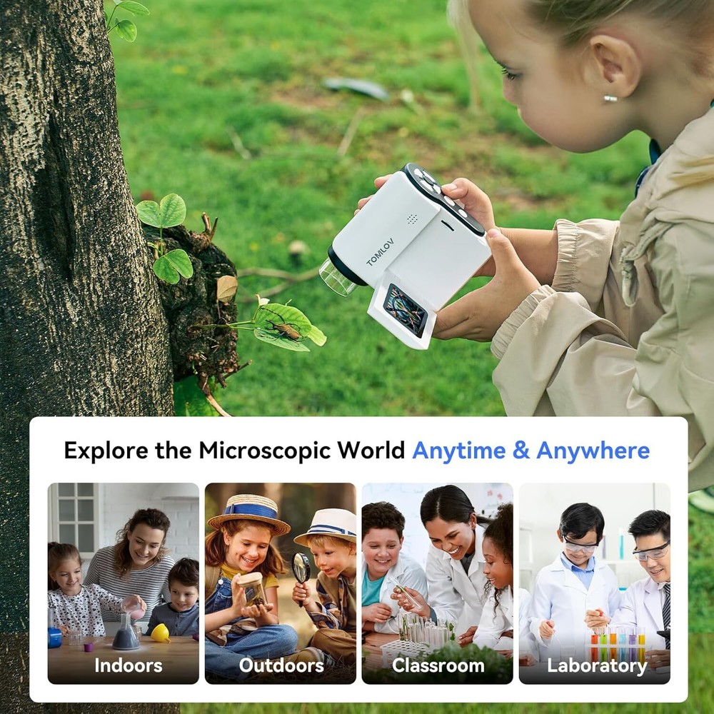 TOMLOV Digital Microscope Pocket Handheld USB Microscope 1000x Zoom 1080P Camera