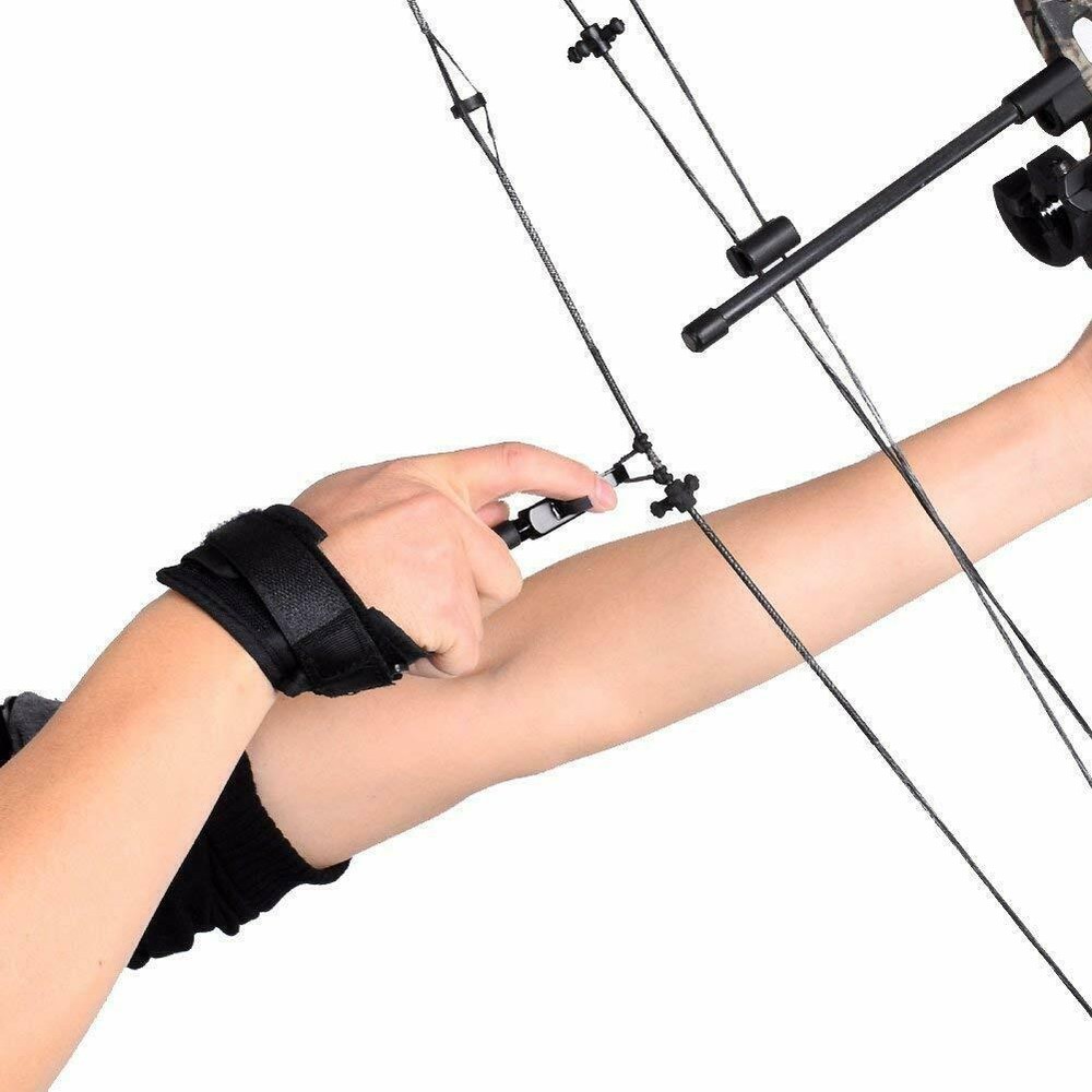 Archery Release Aid Compound Bow Wrist Release Adjustable Strap Quick Trigger US