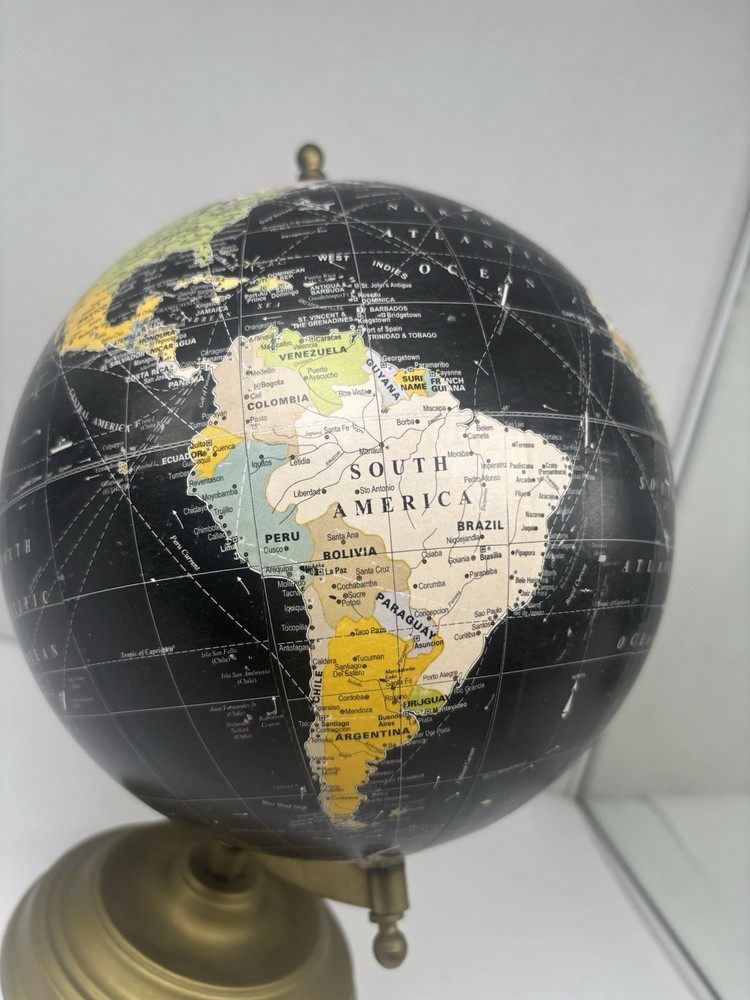 Black And Brass Metal Globe