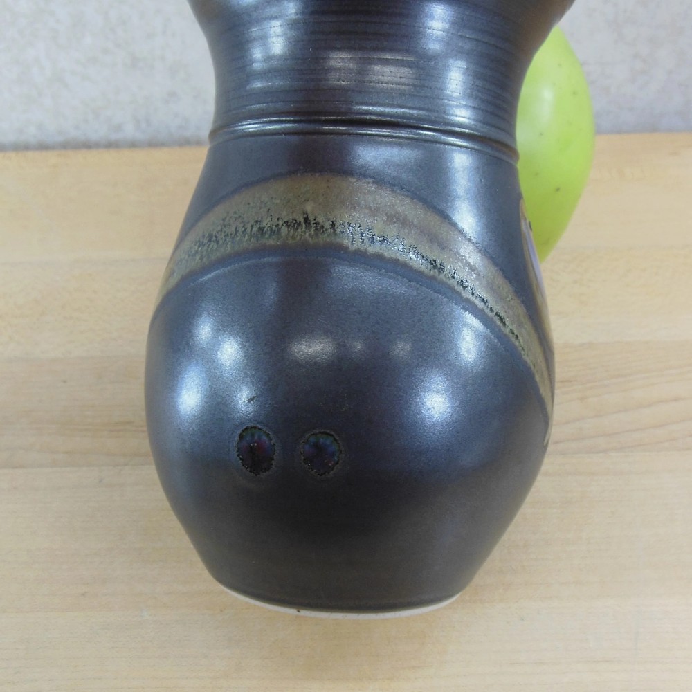 Walsh Signed Studio Pottery Vase Peacock Feather Eye