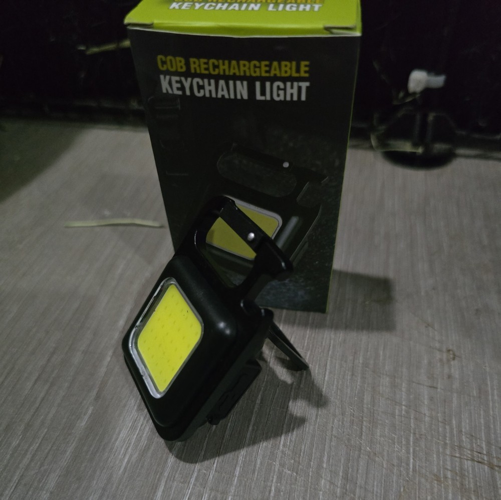 4pk Rechargeable COB Keychain Flashlight 800LM Magnetic Work Light