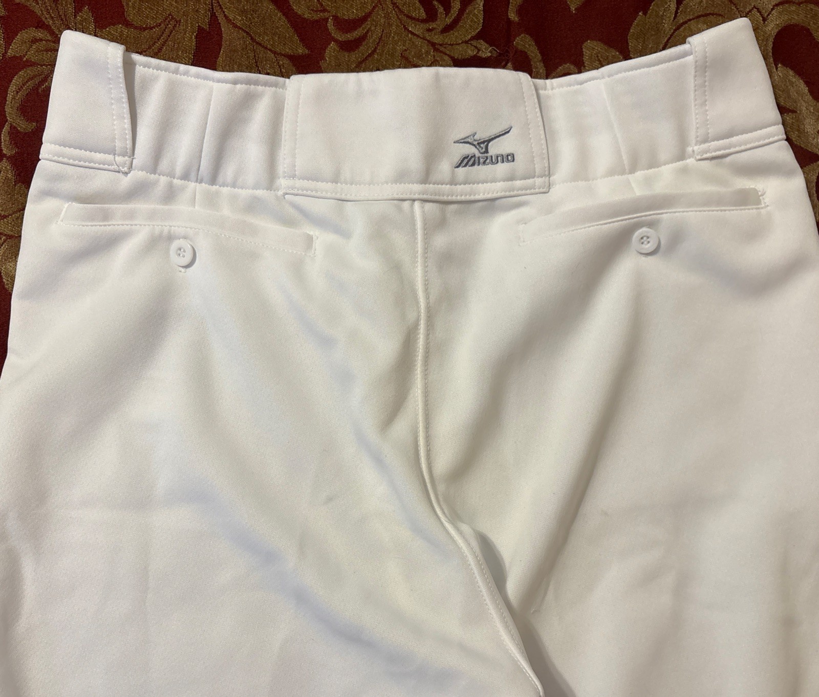 Lot Of 2 MIZUNO Mens Large 17” Inseam White Performance BASEBALL PANTS 1 Practic
