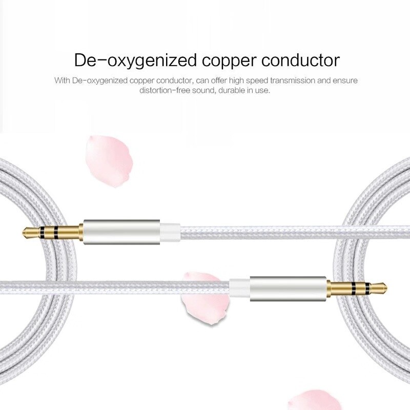 2x 3.5mm Braided Male to Male Stereo Audio AUX Cable Cord for PC iPod CAR iPhone