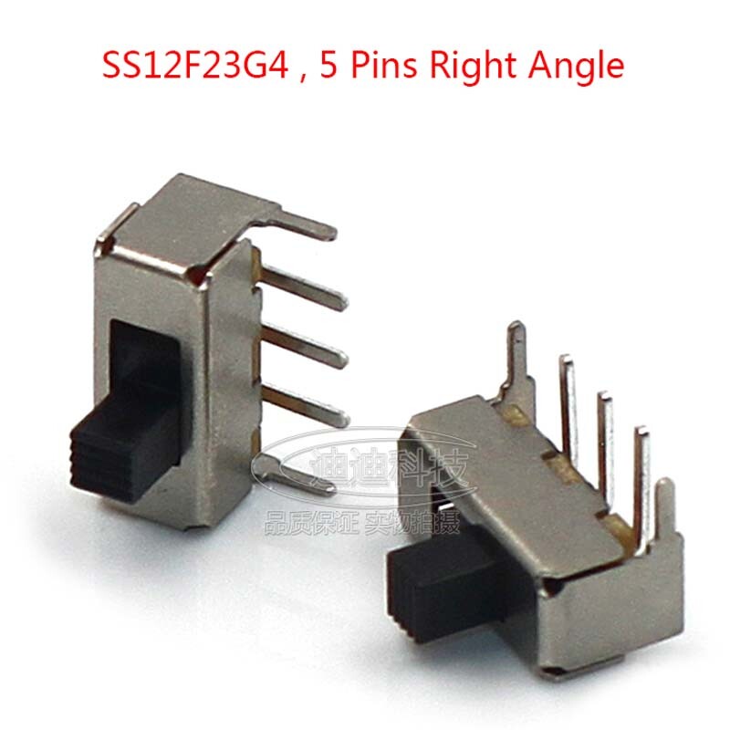 Microswitch 5 Pins Right Angle PCB Panel Horizontal Slide Switch 5mm Terminal