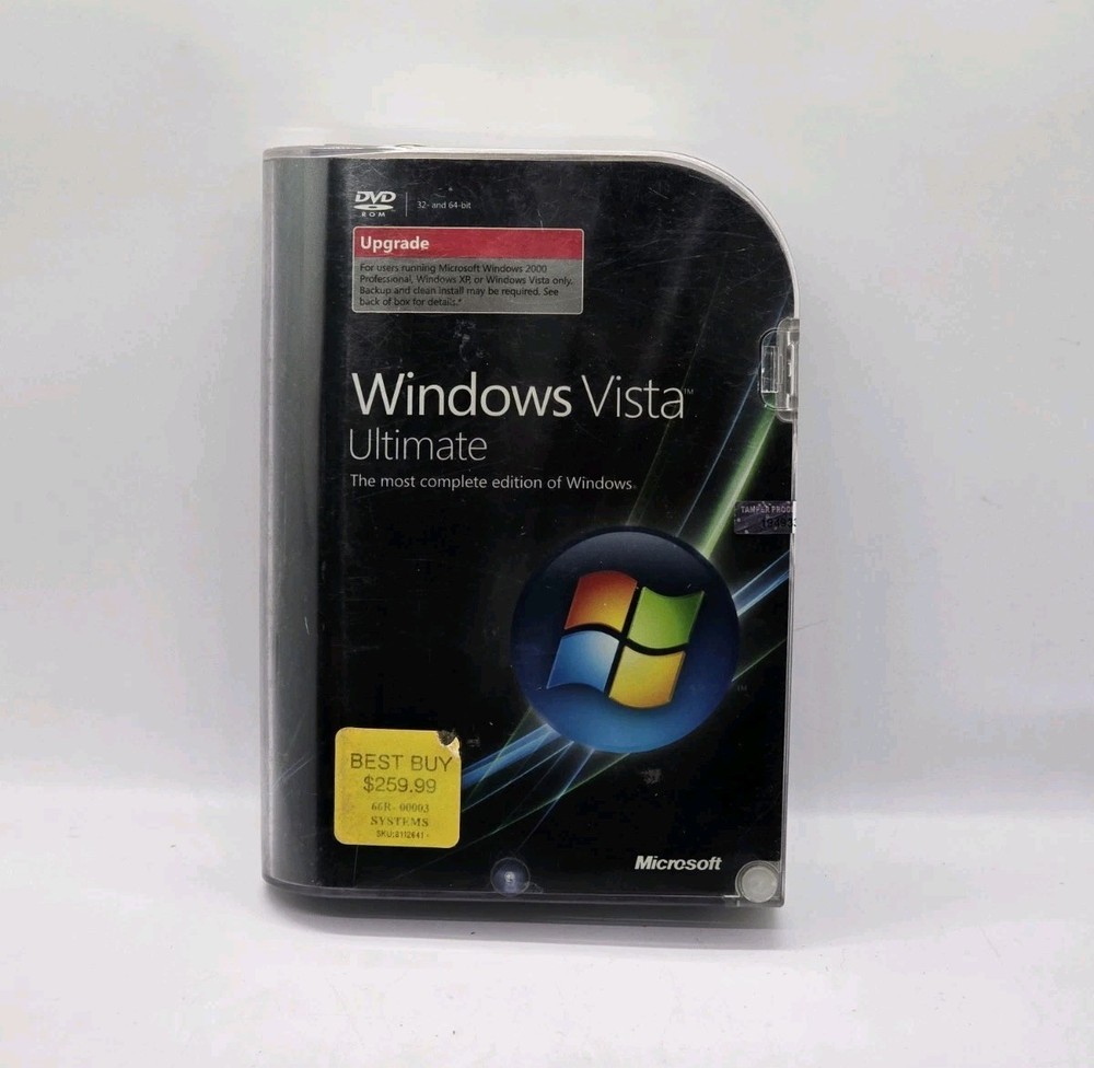 Microsoft Windows Vista Ultimate Upgrade SP1 32 & 64-bit Sealed