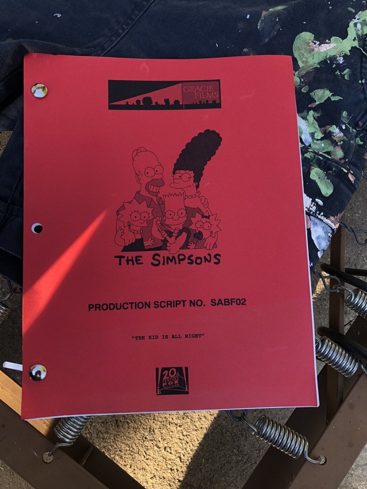The Simpsons The Kid Is All Right 2013 Table Draft Production Script No SABF02