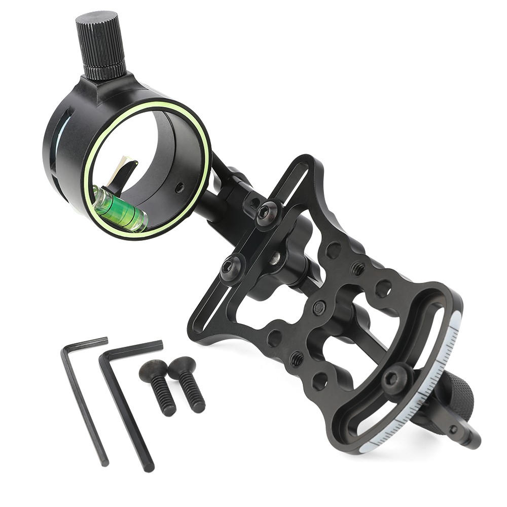 Compound Bow Sight Single Pin 0.019" Adjustable Archery Hunting Shooting Target