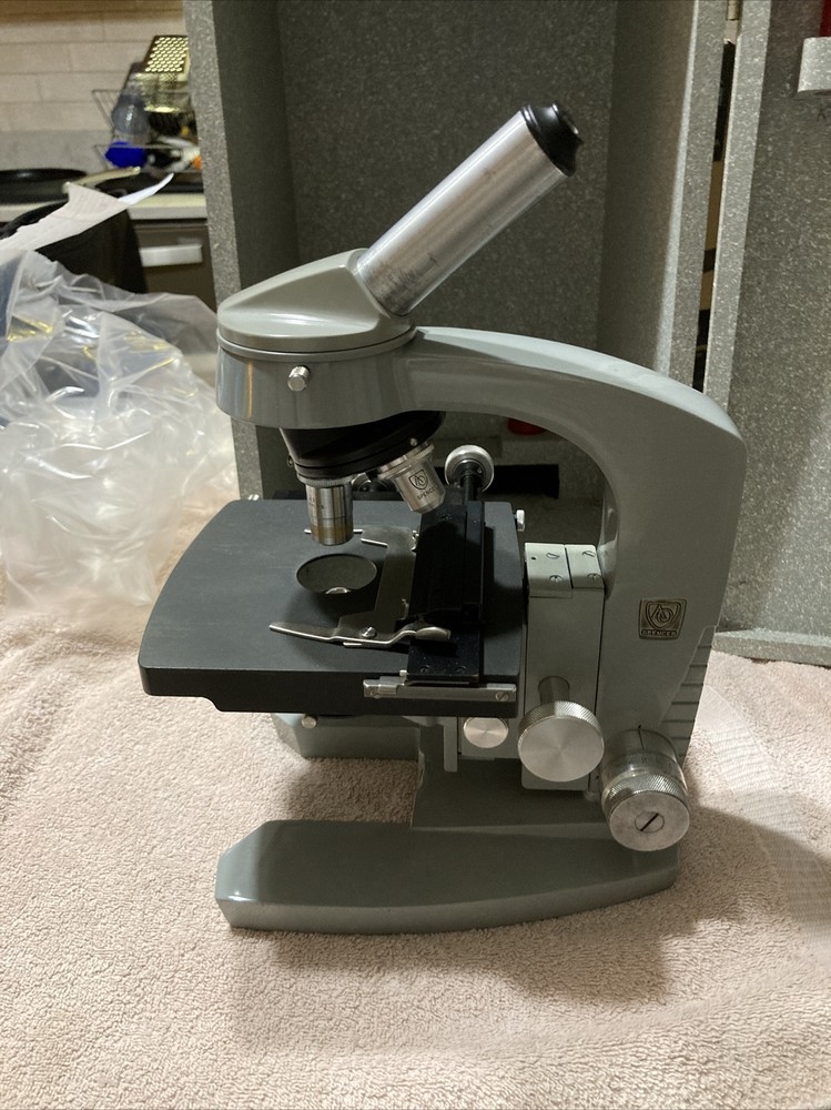American Optical Spencer Microscope In Original Box With Eyepieces