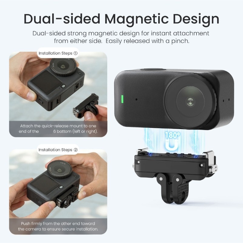 Quick Release Metal Mount For Action Camera With Lock Button And