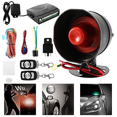 Car Alarm System with Remote Start Push to Engine Start Stop Button 12V