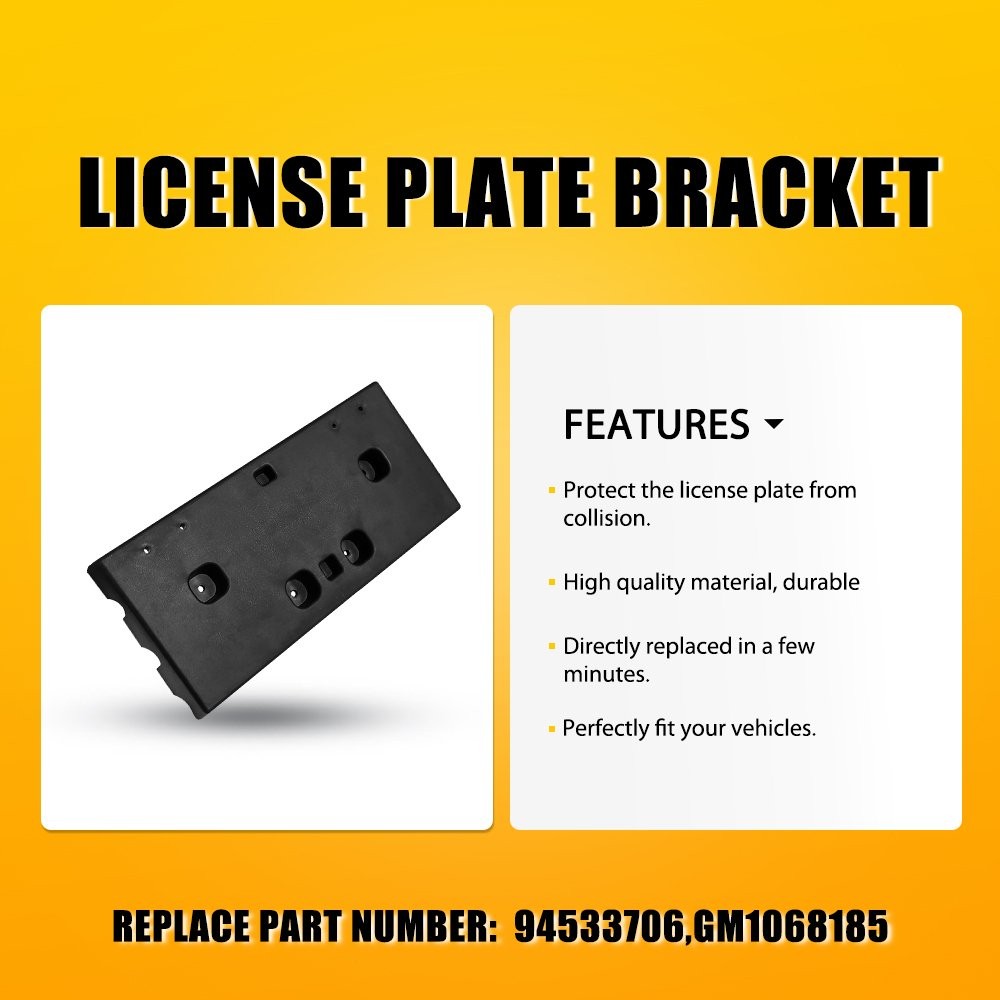 License Plate Bracket 94533706 For 2017-2022 Chevrolet Trax Front Textured Black