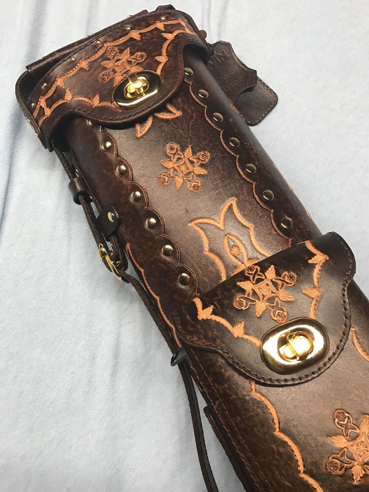 Win Genuine Tooled Leather 2 Butt 4 Shaft 2x4