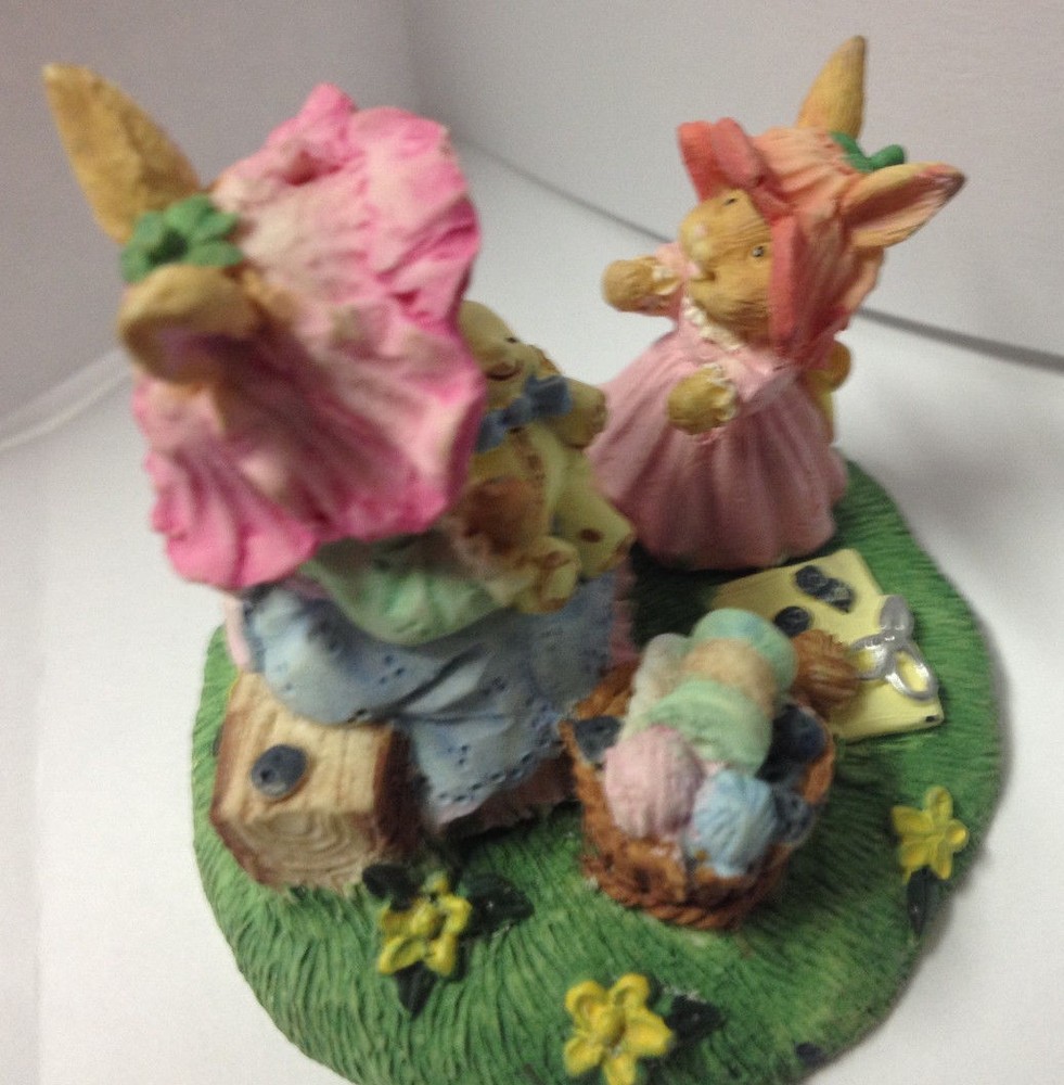 Easter Scene Figurine, Bunnies in Spring, New