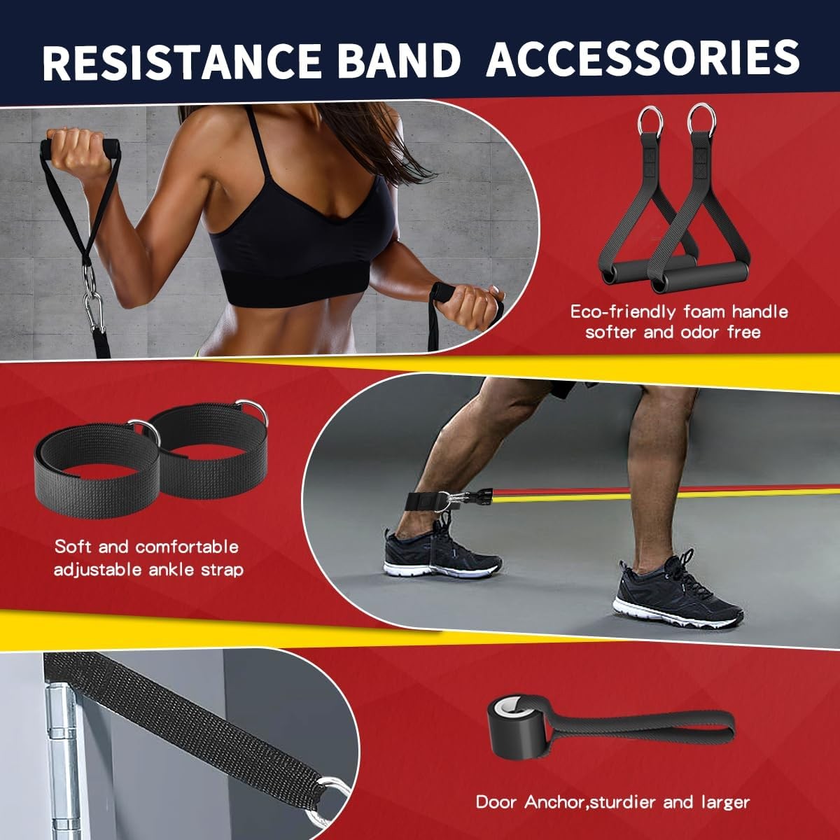 Resistance Bands, Exercise Bands，Resistance Bands for Working Out, Work Out B...