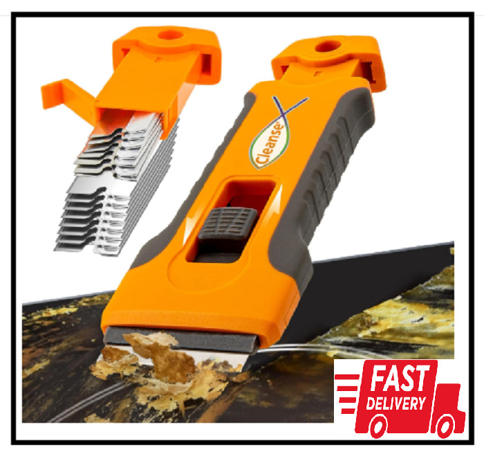 Razor Blade Scraper Tool with 15Pcs Extra Blades, Cleaning Razor Scraper for Gla