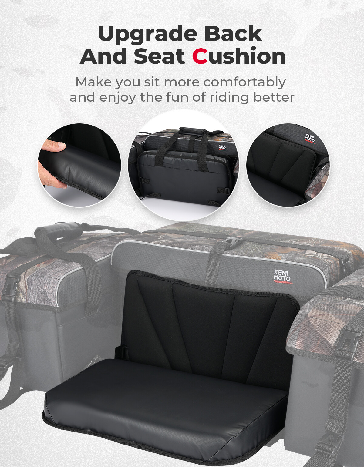 Upgraded ATV Rear Seat Rack Storage Bag w/Cushion Cooler for Polaris Sportsman