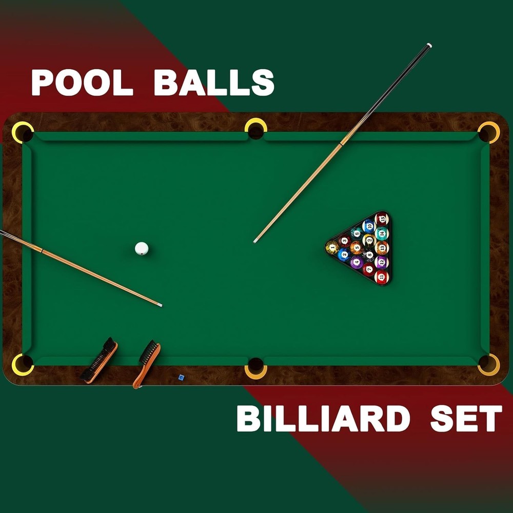 Pool Table Accessories Set with 71 Pieces for Billiard Games - Includes Balls...