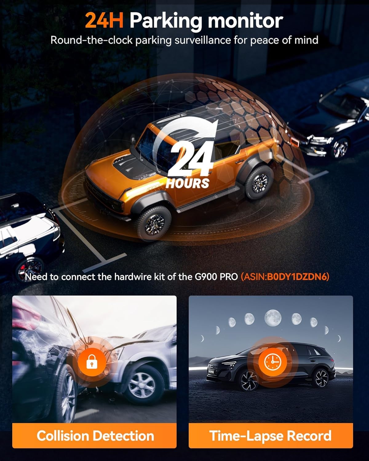 WOLFBOX G900PRO 5.8GHz WiFi Mirror Dash Cam with STARVIS 2 IMX678, Voice Control