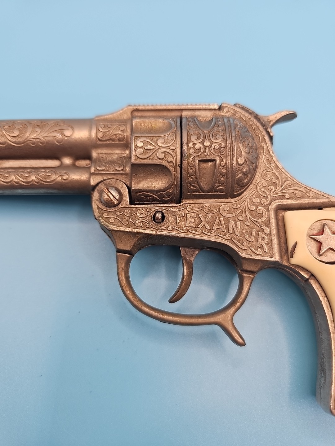 *Rough* Hubley Texan Jr. Childs Toy Cap Gun Texas Long Horn Steer Handle