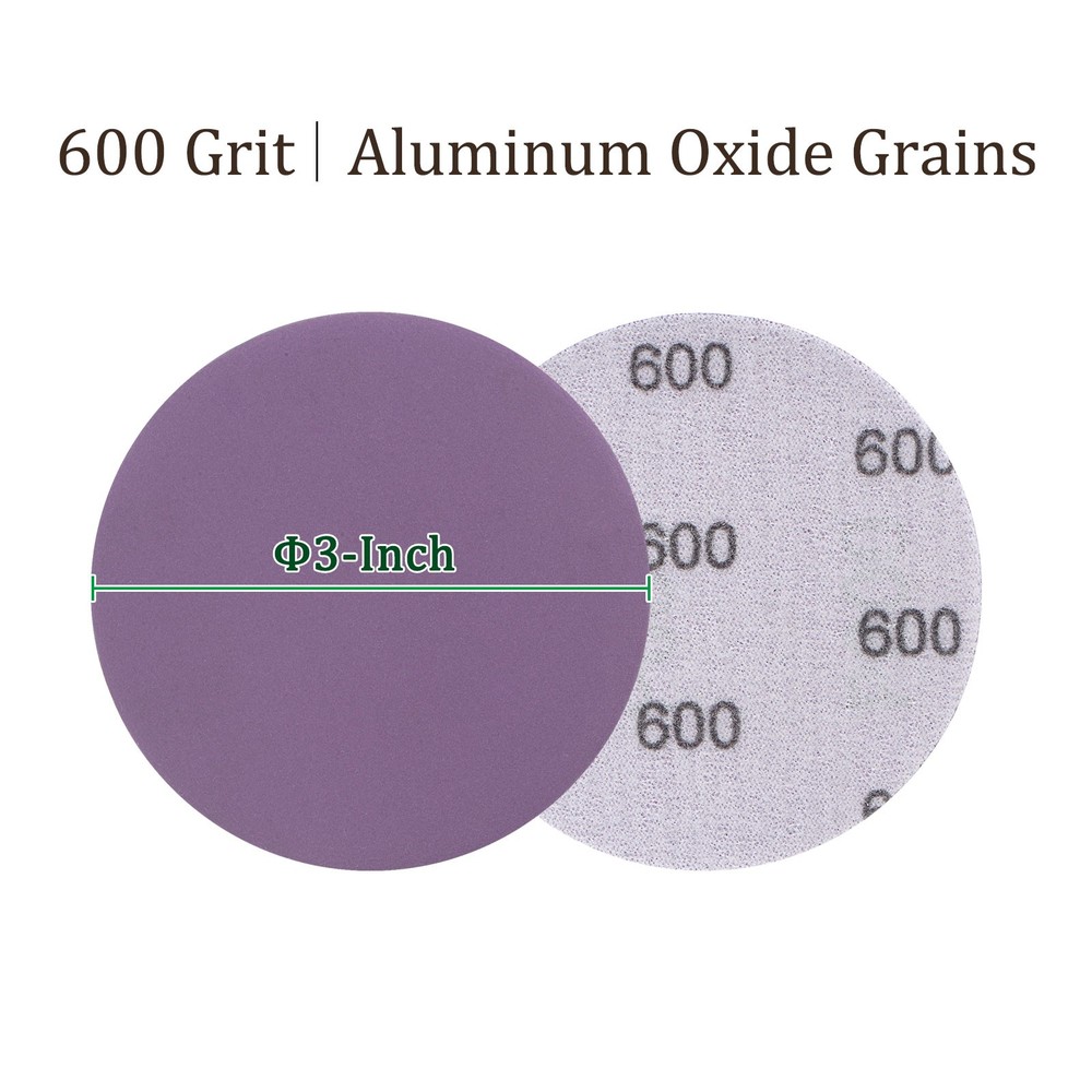 10pcs Sanding Discs Hook & Loop Backing-[3 Inch x 600 Grits] Purple Sandpapers