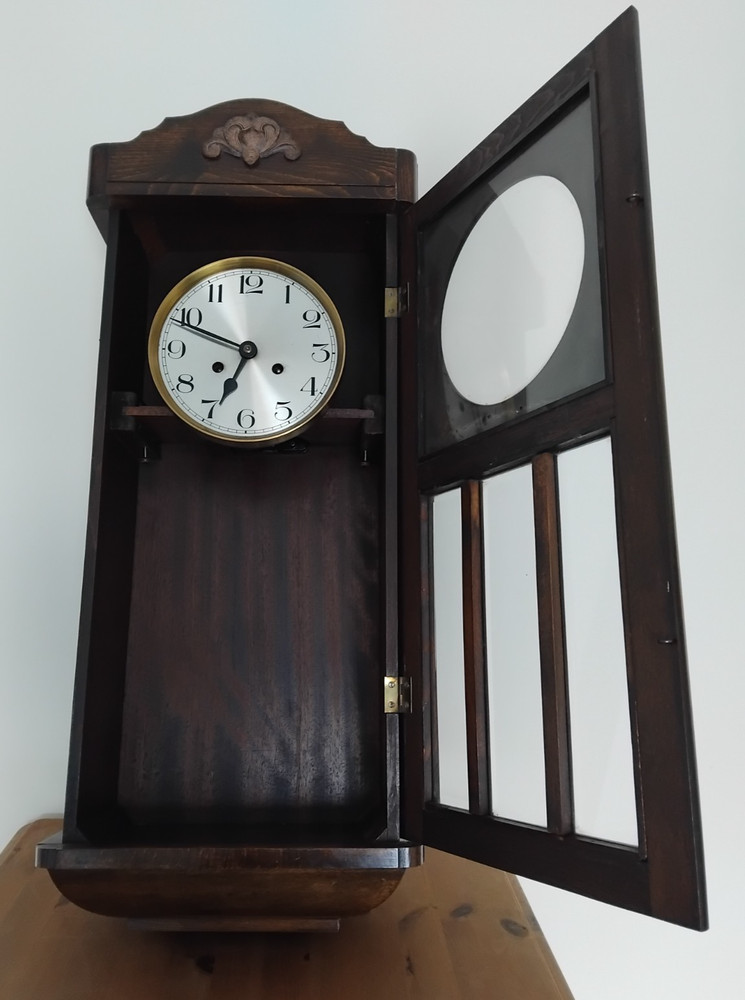 Junghans Vintage RA Pendulum German Wall Clock Oak Case