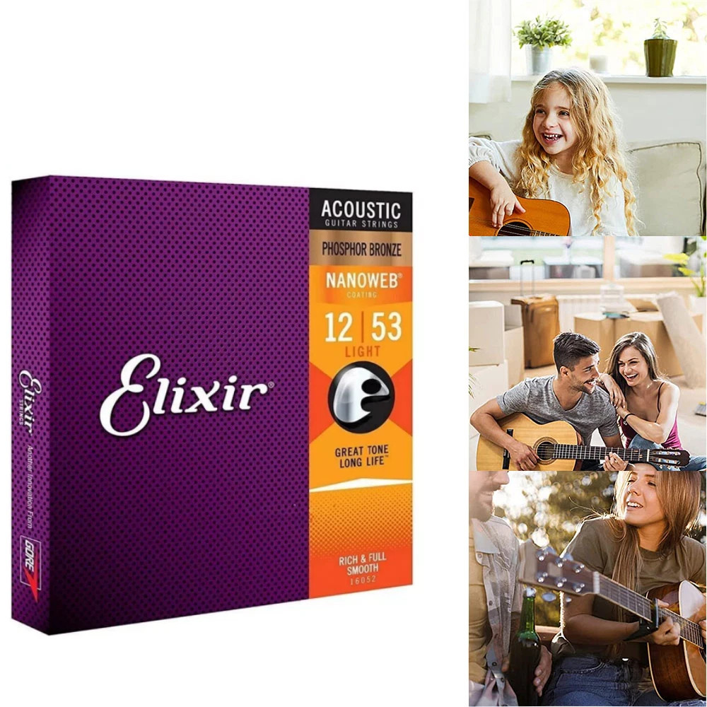 Elixir Acoustic Guitar Strings - Phosphor Bronze 16052 (12-53) CE