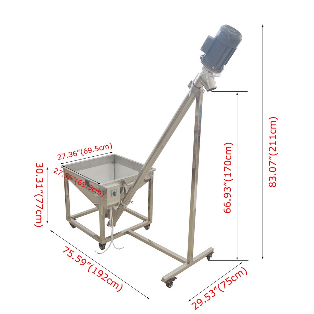 Automatic Cylinder-Type Spring Feeder Screw Conveyor Lifting Machine 220V 750W