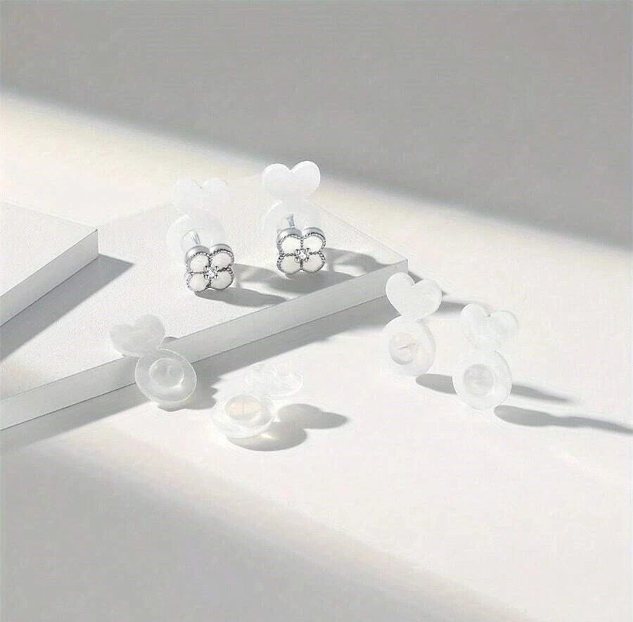 10pcs Earring Lifter Backs – Rubber Support for Droopy Ears & Heavy Earrings